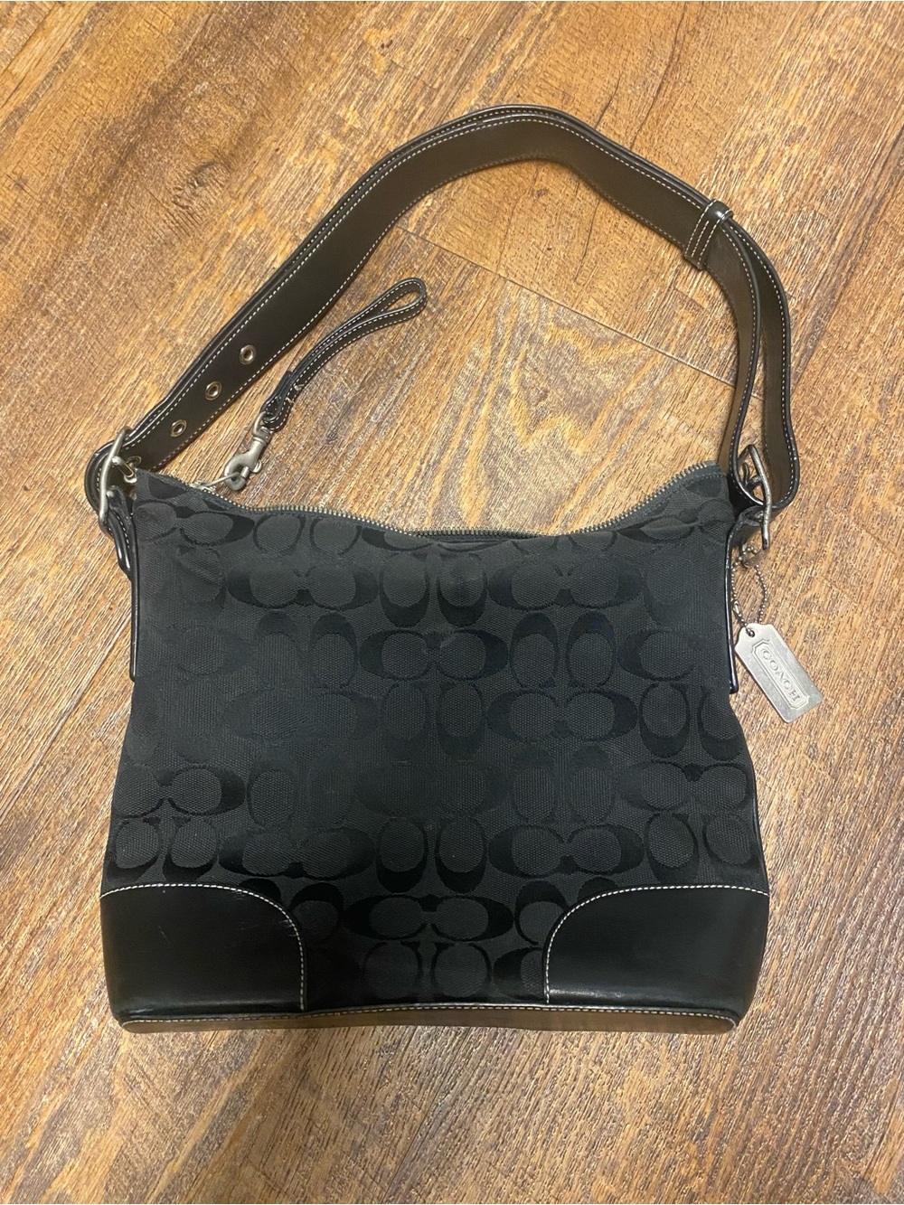 Vintage Coach Chelsea Signature Purse Black Monogram Y2K 90s